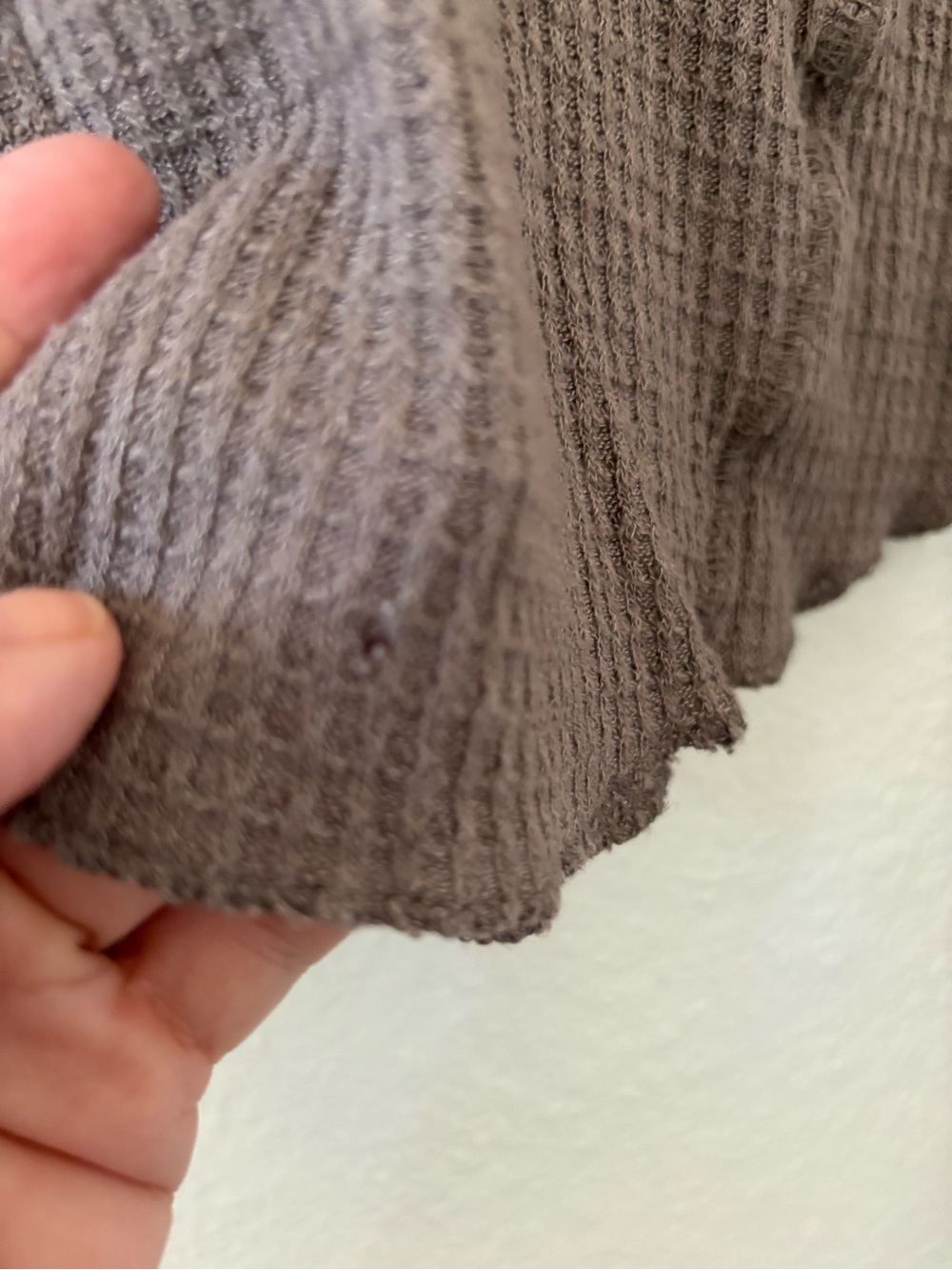 Intimately Free by Free people Waffle Knit Henley Long Sleeve Top - taupe Small - Picture 5 of 5